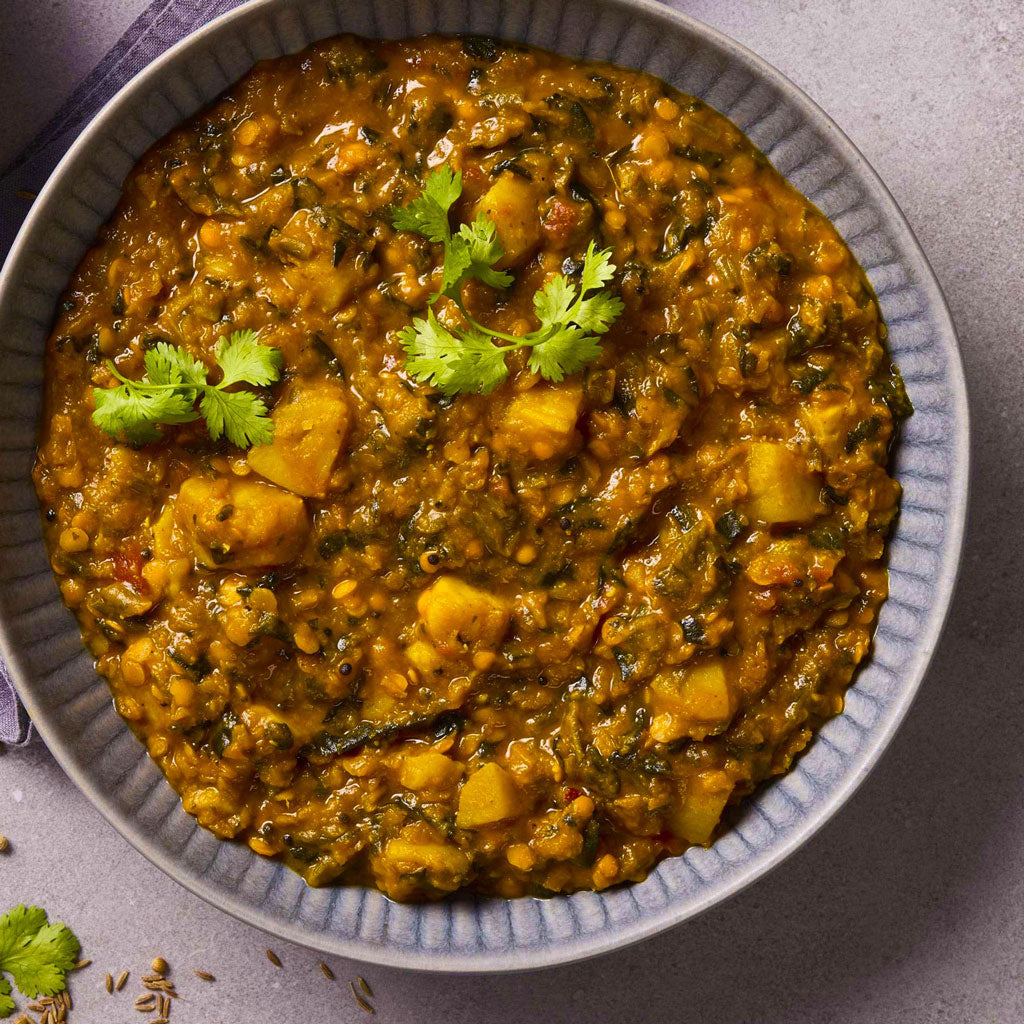 Aromatic Lentil and Sweet Potato Dahl with Rice